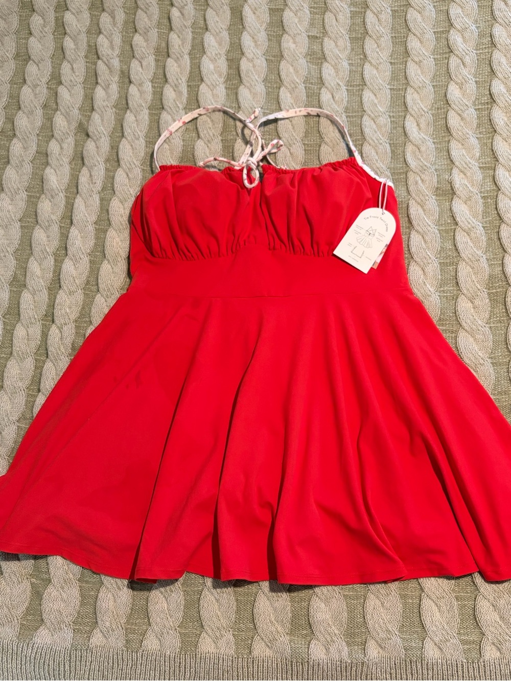 Swim Red Dress with Spaghetti Straps & under shorts